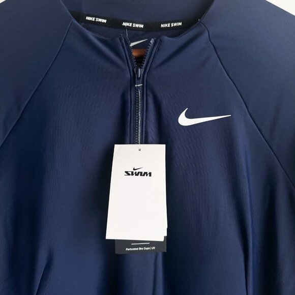 Nike Swim Navy Blue Long Sleeve Swim Tunic Dress L - Picture 3 of 7